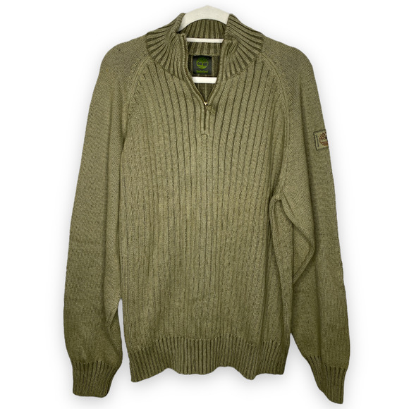 Timberland Other - Men’s Y2K 2009 Classic Ribbed Timberland Olive Green Pullover Sweater Large